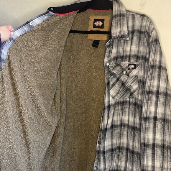 DICKIES Men’s Sherpa Lined Flannel Shirt Jacket XL Hydroshield Plaid - Picture 8 of 9